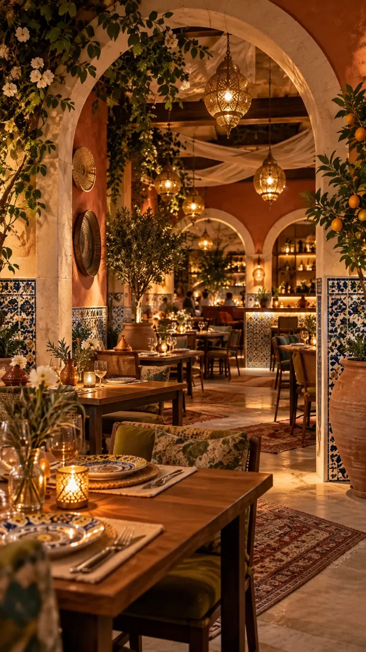 TRINAKASBAH warm arched restaurant interior